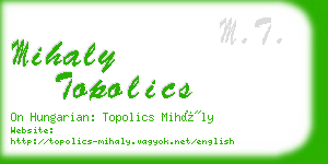 mihaly topolics business card